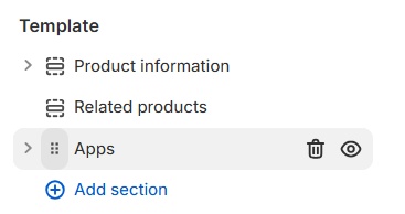 Dragging the Videoselz block with the six-dot handle to reorder its position in the Shopify theme editor